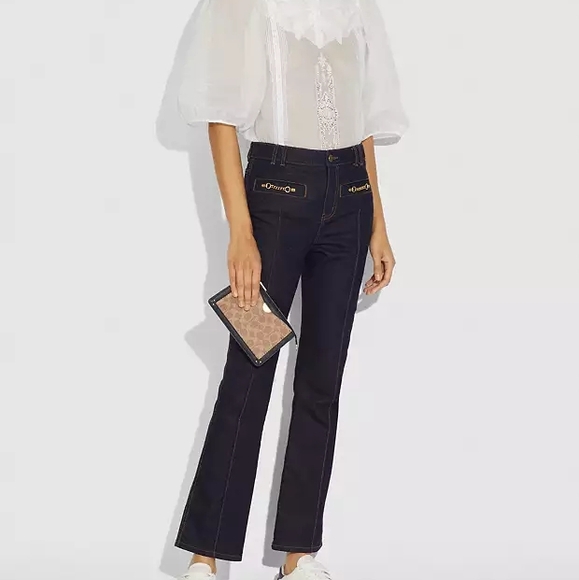 Coach Dreamer Signature Canvas Black & Brown Clutch Wristlet 73958 COA Included - Picture 4 of 17